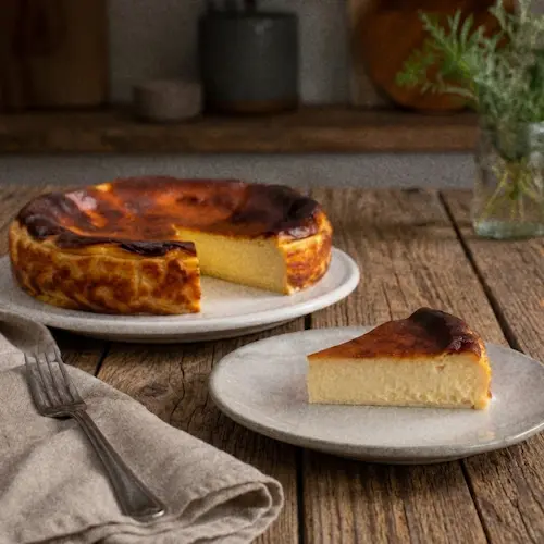 Crustless Baked Basque Cheesecake